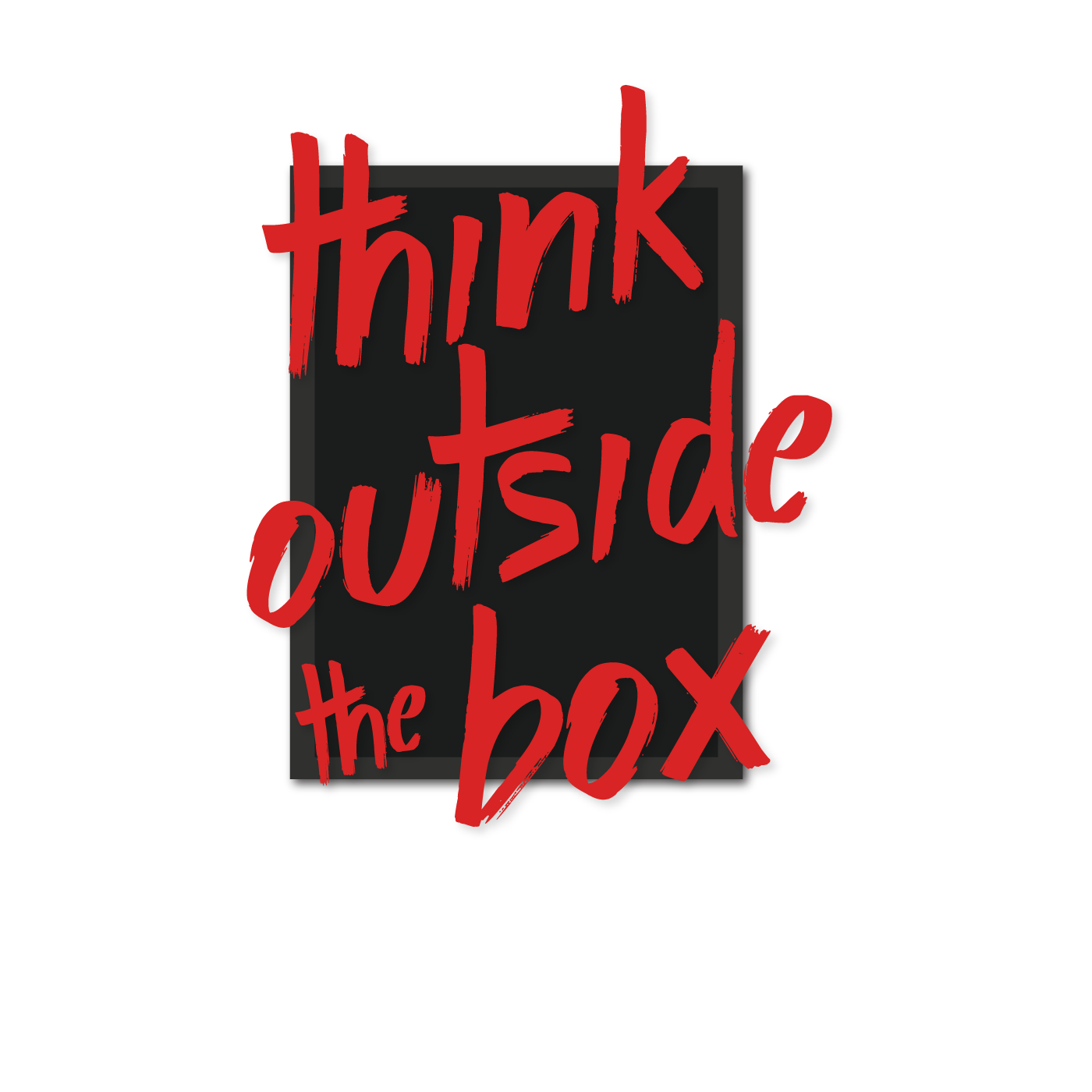 Think outside the box white no logo